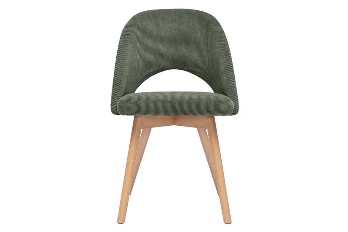 Chaises scandinaves en tissu velours côtelé vert kaki et bois clair (lot de 2) COSETTE