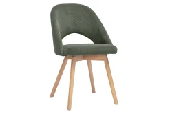 Chaises scandinaves en tissu velours côtelé vert kaki et bois clair (lot de 2) COSETTE