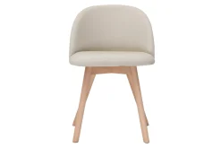 Chaises scandinaves en tissu naturel et bois clair massif (lot de 2) CELESTE