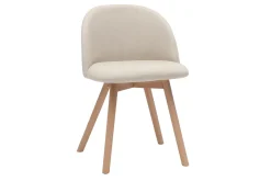 Chaises scandinaves en tissu naturel et bois clair massif (lot de 2) CELESTE