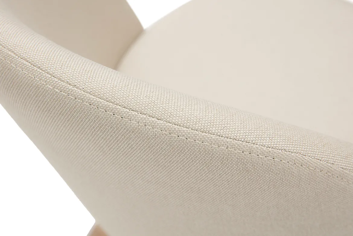 Chaises scandinaves en tissu naturel et bois clair massif (lot de 2) CELESTE