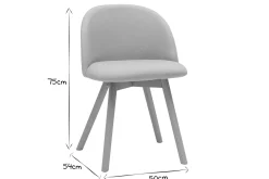 Chaises scandinaves en tissu naturel et bois clair massif (lot de 2) CELESTE