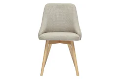 Chaises scandinaves en tissu chenille beige et bois clair (lot de 2) HASTA