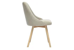 Chaises scandinaves en tissu chenille beige et bois clair (lot de 2) HASTA