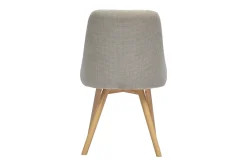 Chaises scandinaves en tissu chenille beige et bois clair (lot de 2) HASTA