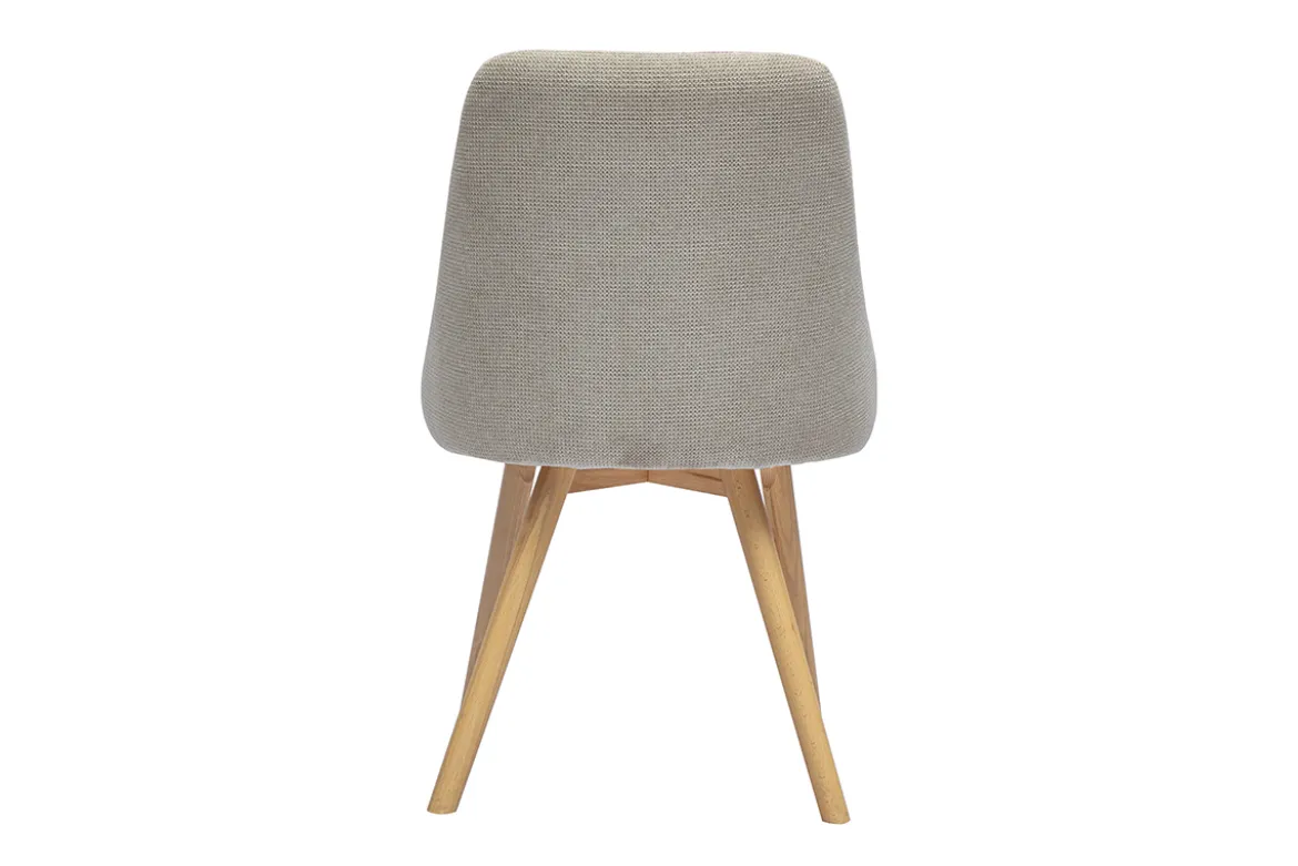 Chaises scandinaves en tissu chenille beige et bois clair (lot de 2) HASTA