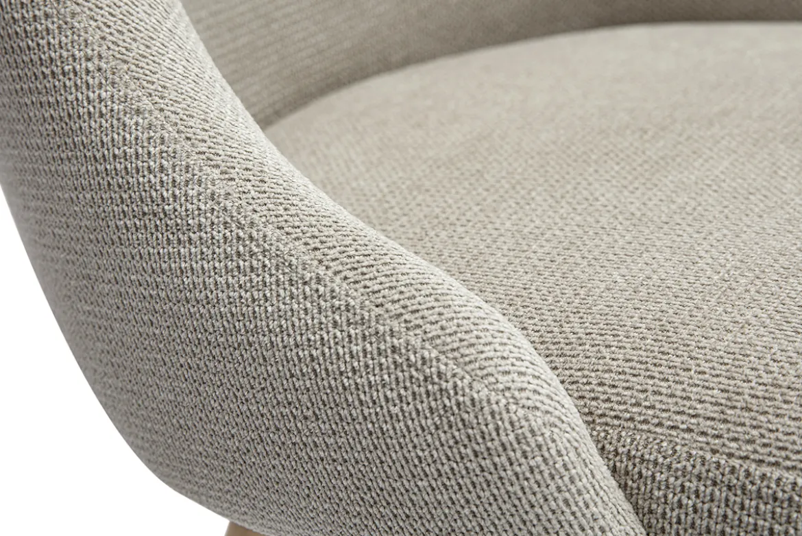 Chaises scandinaves en tissu chenille beige et bois clair (lot de 2) HASTA