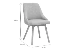 Chaises scandinaves en tissu chenille beige et bois clair (lot de 2) HASTA