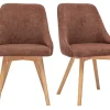 Chaises scandinaves en tissu chenille terre brûlée et bois clair (lot de 2) HASTA
