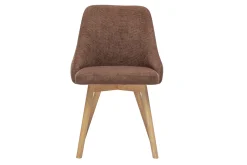 Chaises scandinaves en tissu chenille terre brûlée et bois clair (lot de 2) HASTA