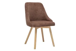 Chaises scandinaves en tissu chenille terre brûlée et bois clair (lot de 2) HASTA
