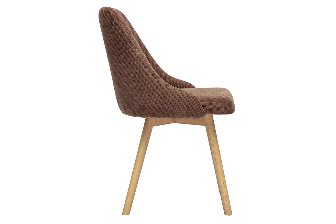 Chaises scandinaves en tissu chenille terre brûlée et bois clair (lot de 2) HASTA