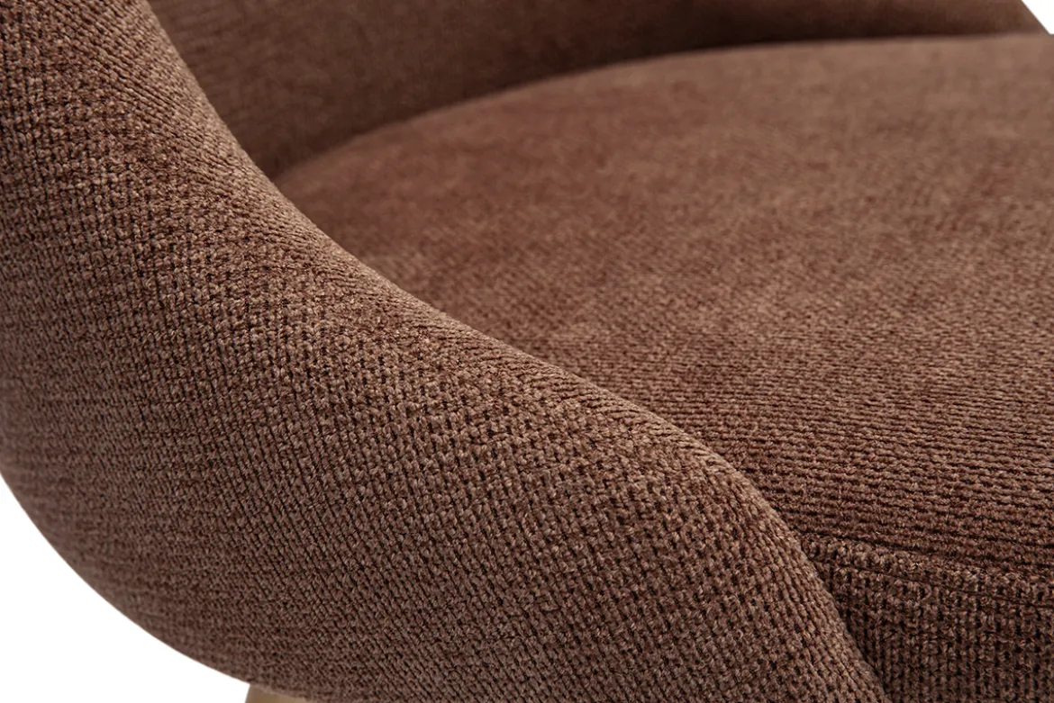 Chaises scandinaves en tissu chenille terre brûlée et bois clair (lot de 2) HASTA