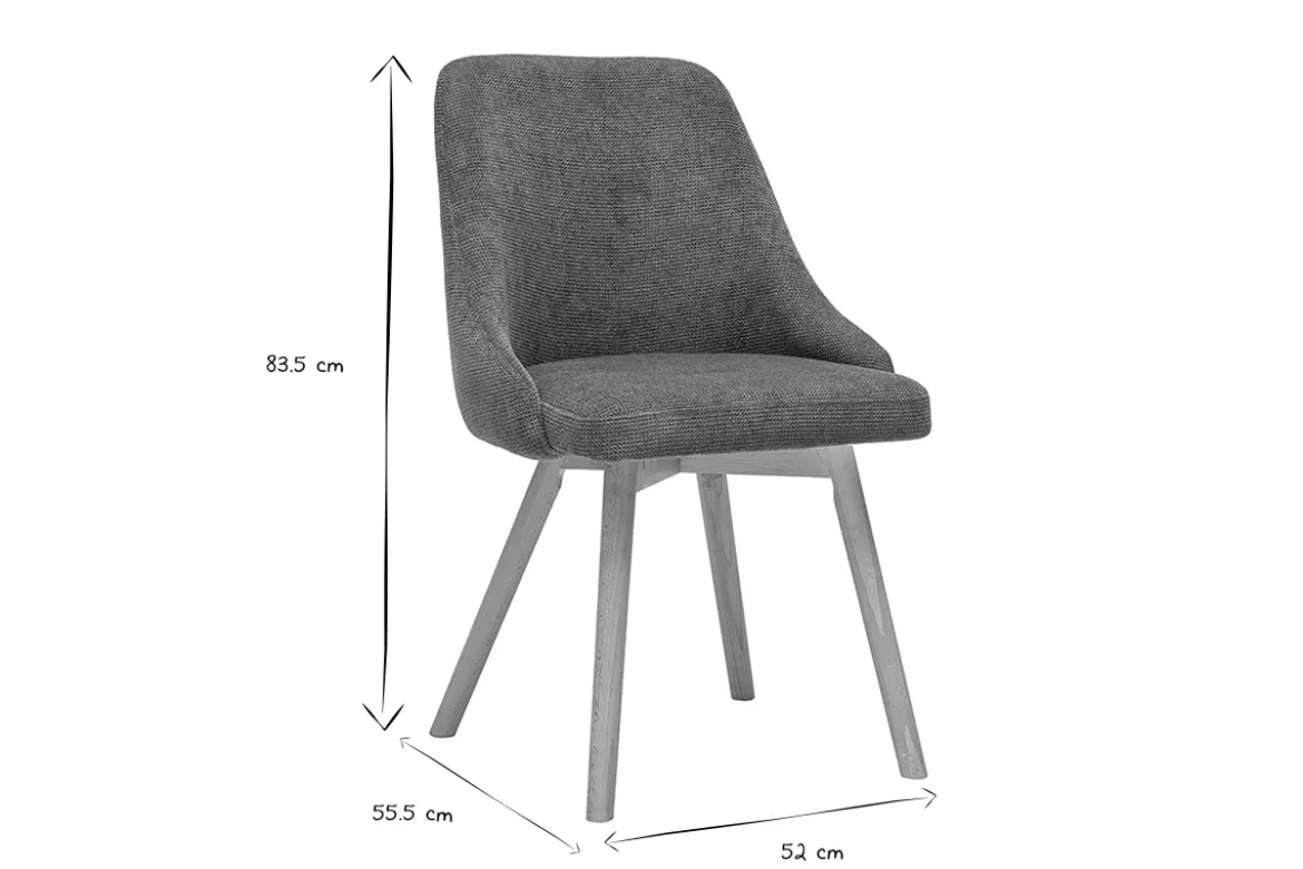 Chaises scandinaves en tissu chenille terre brûlée et bois clair (lot de 2) HASTA