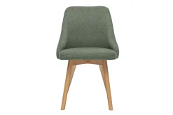 Chaises scandinaves en tissu chenille vert kaki et bois clair (lot de 2) HASTA