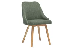 Chaises scandinaves en tissu chenille vert kaki et bois clair (lot de 2) HASTA