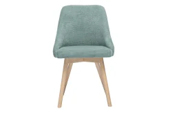 Chaises scandinaves en tissu chenille vert céladon et bois clair (lot de 2) HASTA