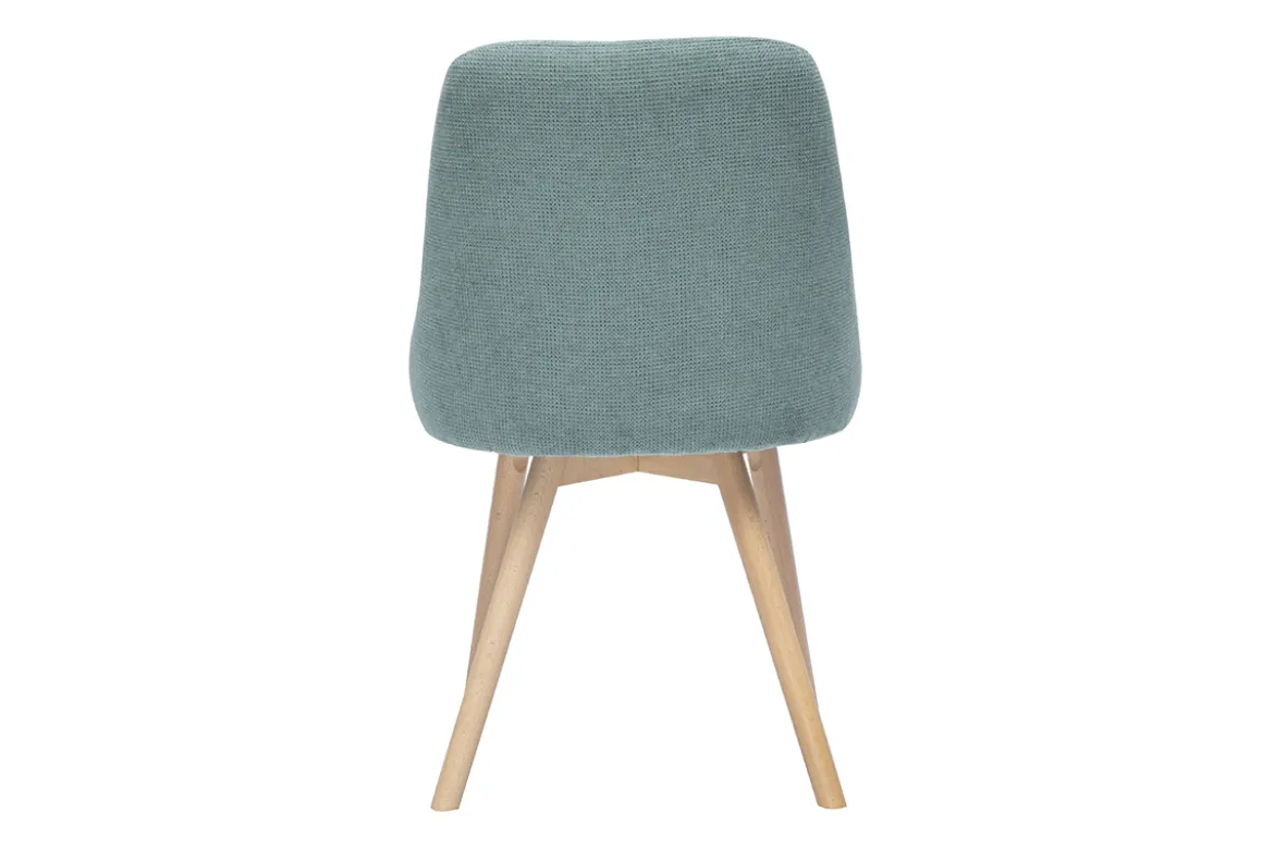 Chaises scandinaves en tissu chenille vert céladon et bois clair (lot de 2) HASTA