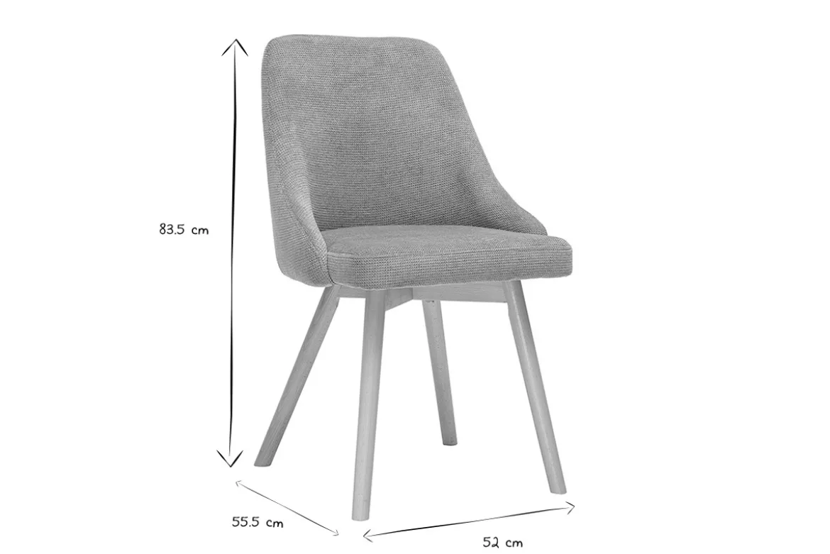 Chaises scandinaves en tissu chenille vert céladon et bois clair (lot de 2) HASTA