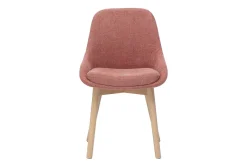 Chaises scandinaves en tissu effet velours texturé terracotta et bois clair massif (lot de 2) HOLO