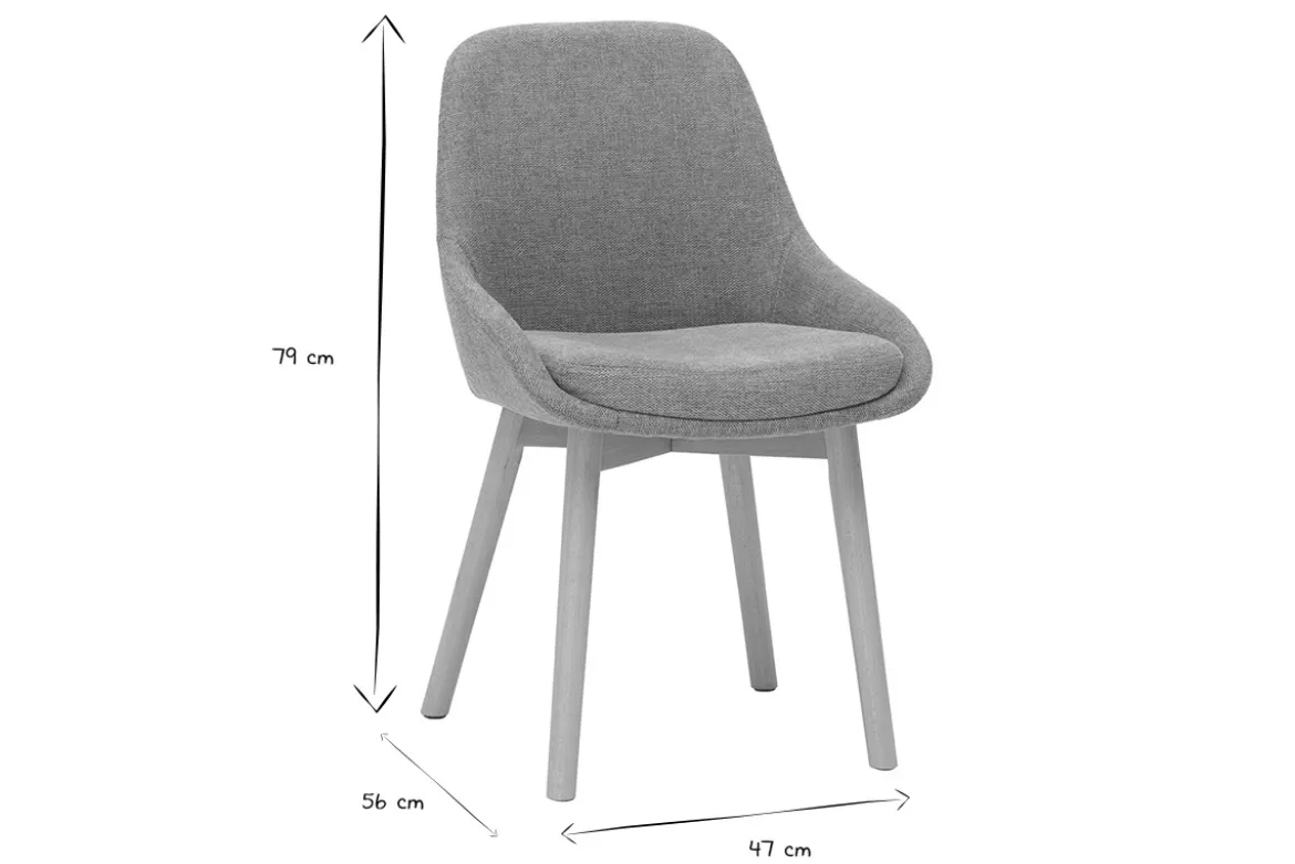 Chaises scandinaves en tissu effet velours texturé terracotta et bois clair massif (lot de 2) HOLO
