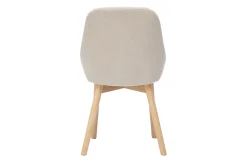 Chaises scandinaves en tissu effet velours beige et bois clair massif (lot de 2) HOLO