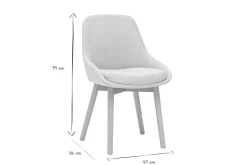 Chaises scandinaves en tissu effet velours beige et bois clair massif (lot de 2) HOLO