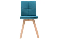 Chaises scandinaves en tissu bleu et bois clair (lot de 2) THEA