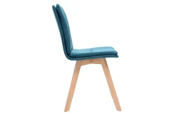 Chaises scandinaves en tissu bleu et bois clair (lot de 2) THEA