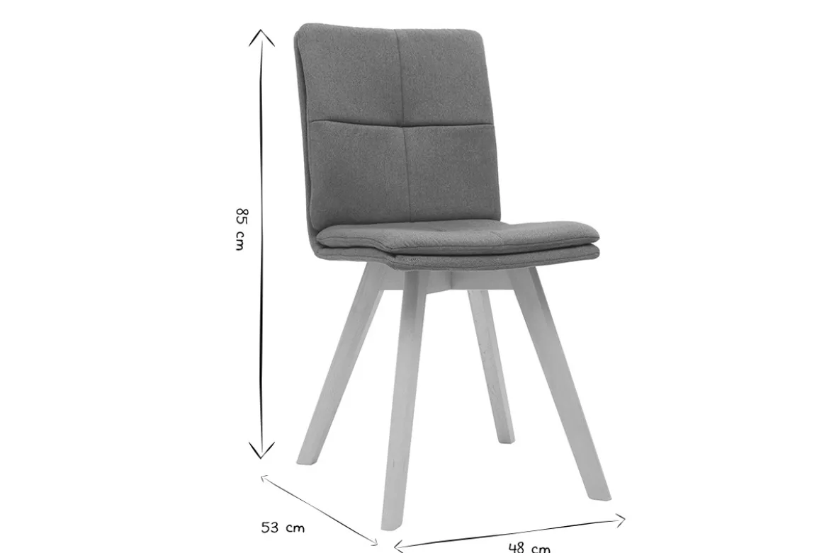 Chaises scandinaves en tissu bleu et bois clair (lot de 2) THEA