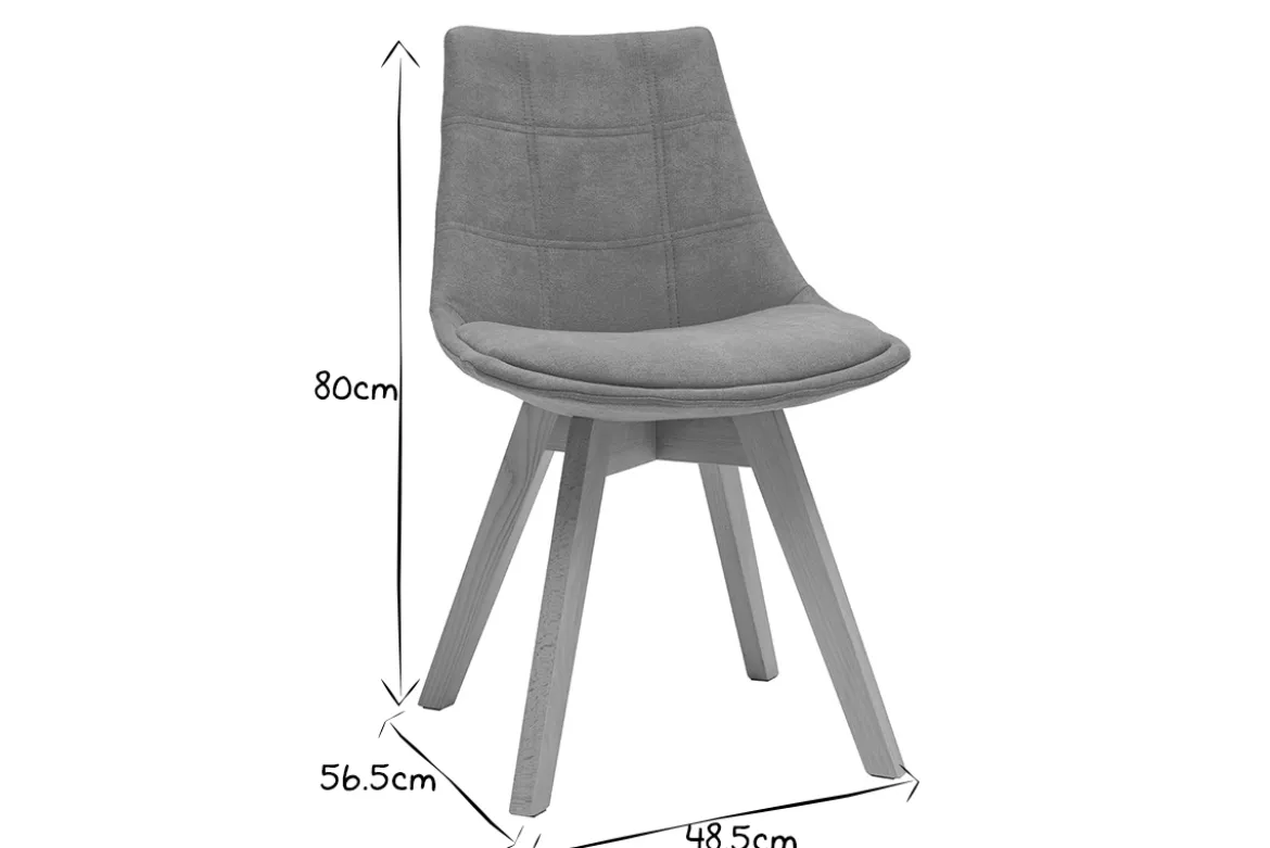 Chaises scandinaves en tissu effet velours jaune moutarde et bois clair (lot de 2) MATILDE