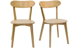 Chaises vintage bois clair chêne (lot de 2) DOVE