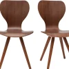 Chaises vintage bois foncé noyer (lot de 2) NORDECO