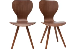 Chaises vintage bois foncé noyer (lot de 2) NORDECO