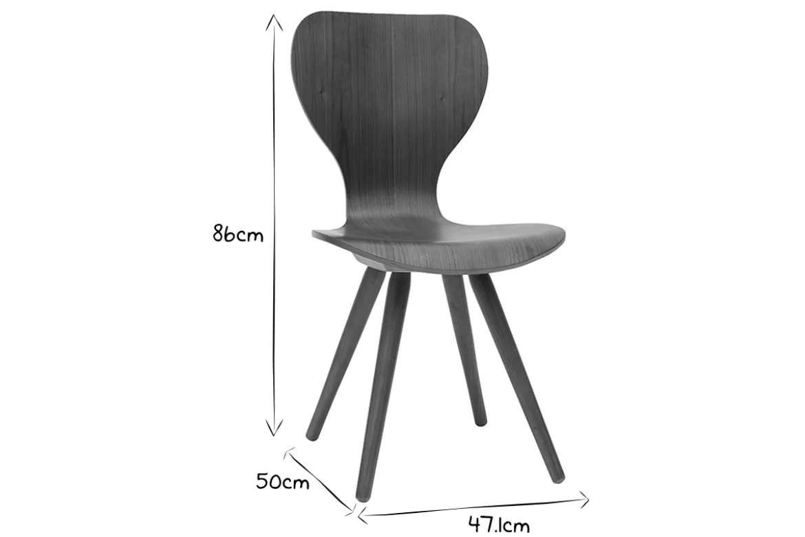 Chaises vintage bois foncé noyer (lot de 2) NORDECO