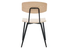 Chaises vintage en bois clair chêne et métal noir (lot de 2) JOLINE