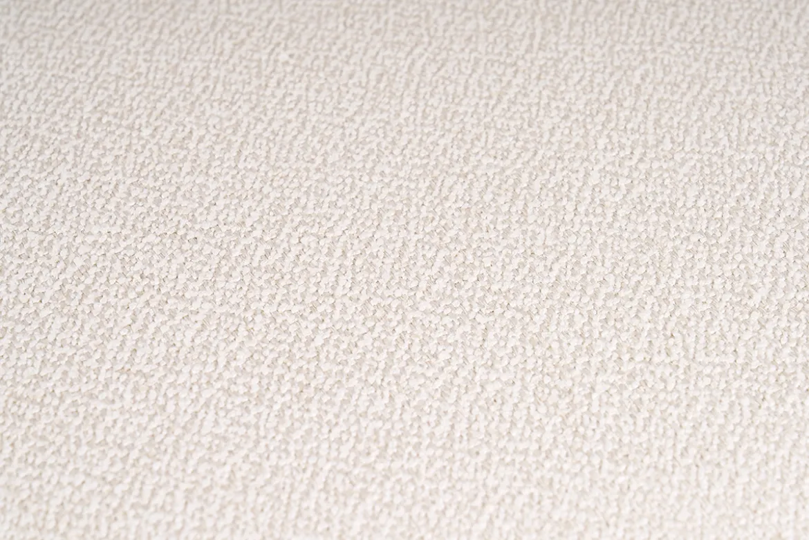 Chaises vintage en bois clair chêne et tissu effet laine bouclée blanc (lot de 2) LUCIA