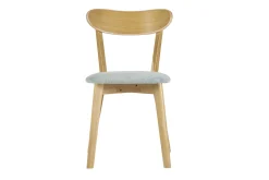 Chaises vintage en bois clair chêne et tissu effet velours vert céladon (lot de 2) DOVE