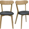 Chaises vintage en bois clair chêne et noir (lot de 2) DOVE