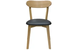 Chaises vintage en bois clair chêne et noir (lot de 2) DOVE