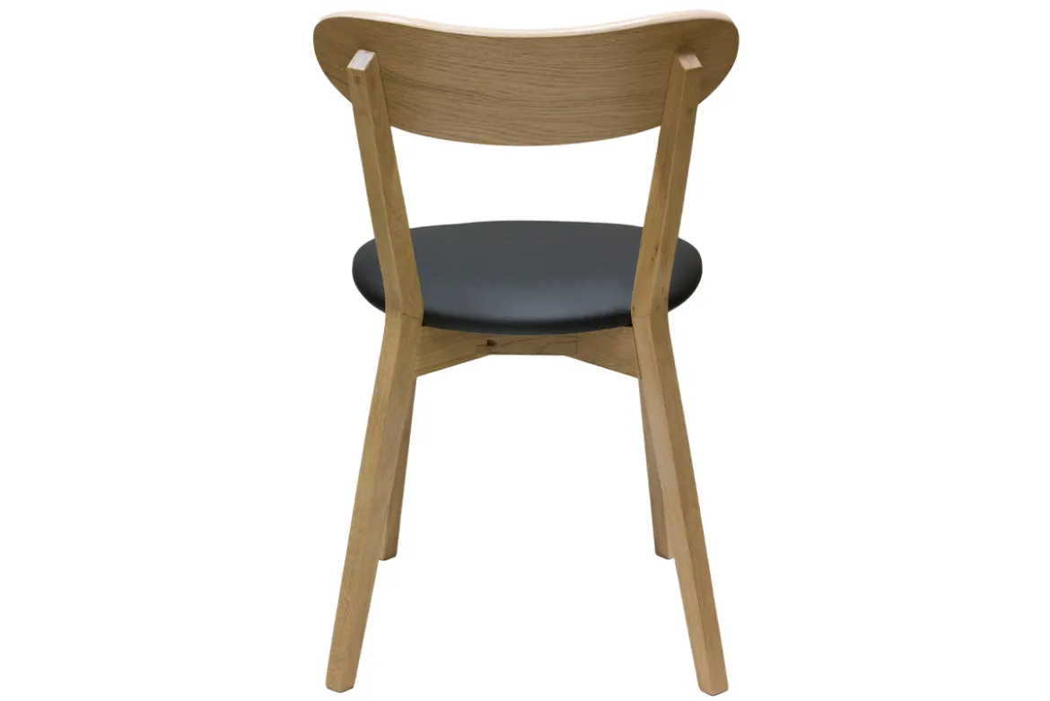 Chaises vintage en bois clair chêne et noir (lot de 2) DOVE