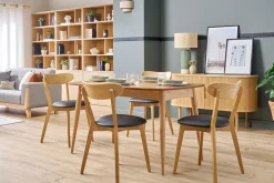 Chaises vintage en bois clair chêne et noir (lot de 2) DOVE