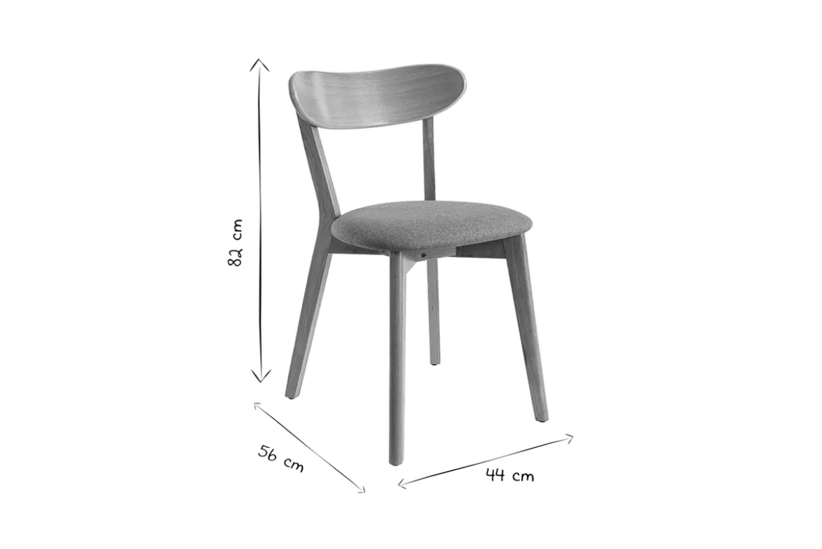 Chaises vintage en bois clair chêne et noir (lot de 2) DOVE