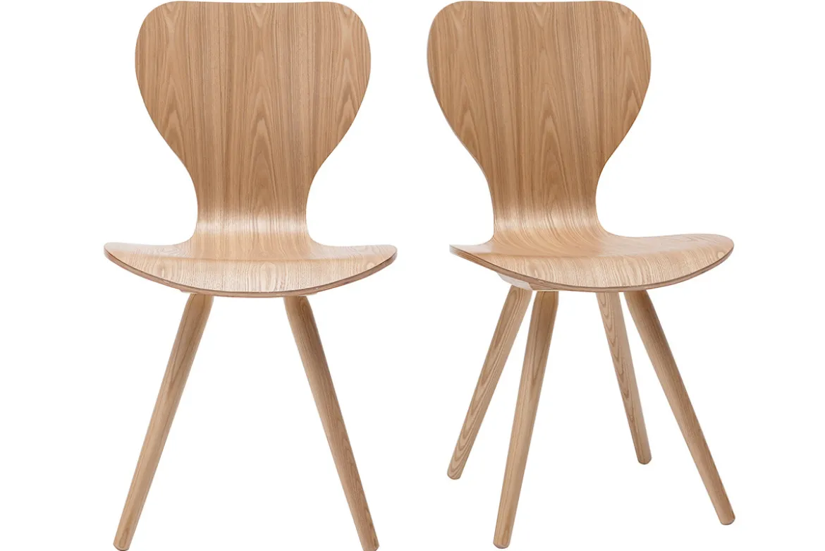 Chaises vintage en bois clair (lot de 2) NORDECO
