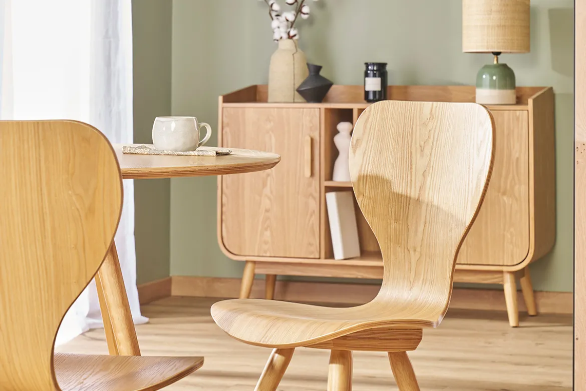 Chaises vintage en bois clair (lot de 2) NORDECO