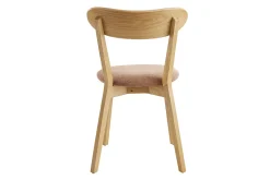 Chaises vintage en bois clair chêne et tissu effet velours terre brûlée (lot de 2) DOVE