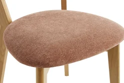 Chaises vintage en bois clair chêne et tissu effet velours terre brûlée (lot de 2) DOVE