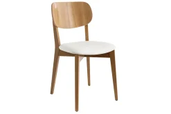 Chaises vintage en bois clair chêne et blanc (lot de 2) LUCIA