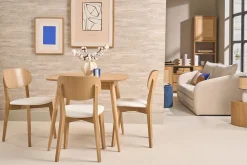 Chaises vintage en bois clair chêne et blanc (lot de 2) LUCIA