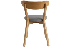 Chaises vintage en bois clair chêne et tissu gris (lot de 2) DOVE